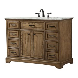 Elegant Decor Americana 48&quot Aluminum Alloy Single Bathroom Vanity in Driftwood