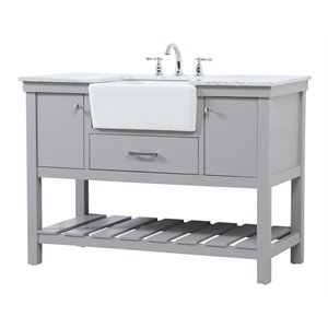 Elegant Decor Clement 48&quot Aluminum MDF Single Bathroom Vanity in Gray Finish