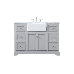 Elegant Decor Franklin 48&quot Wood Single Bathroom Vanity in Black