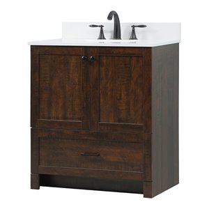 Elegant Decor Soma 30&quot MDF Single Bathroom Vanity with Backsplash in Expresso