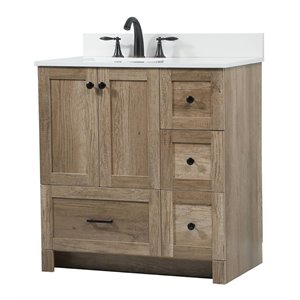 Elegant Decor Soma 32&quot MDF Single Bathroom Vanity with Backsplash in Natural Oak