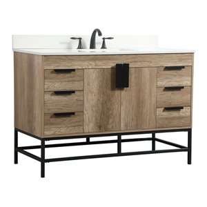 Elegant Decor Eugene 48&quot Single Bathroom Vanity with Backsplash in Natural Oak