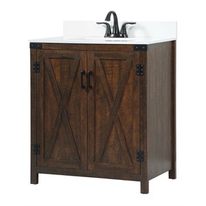 Elegant Decor Grant 30&quot MDF Single Bathroom Vanity with Backsplash in Expresso