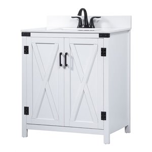 Elegant Decor Grant 30&quot MDF Single Bathroom Vanity with Backsplash in White