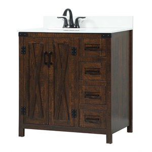 Elegant Decor Grant 32&quot MDF Single Bathroom Vanity with Backsplash in Expresso