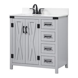 Elegant Decor Grant 32&quot MDF Single Bathroom Vanity with Backsplash in Gray