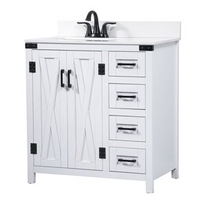 Elegant Decor Grant 32&quot MDF Single Bathroom Vanity with Backsplash in White