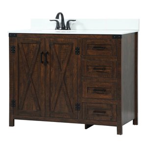 Elegant Decor Grant 42&quot MDF Single Bathroom Vanity with Backsplash in Expresso