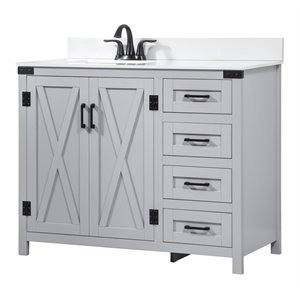 Elegant Decor Grant 42&quot MDF Single Bathroom Vanity with Backsplash in Gray