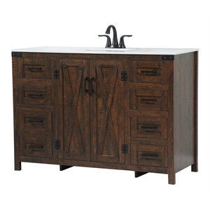 Elegant Decor Grant 48&quot Aluminum MDF Single Bathroom Vanity in Expresso