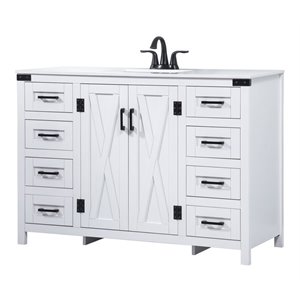 Elegant Decor Grant 48&quot Aluminum MDF Single Bathroom Vanity in White