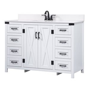 Elegant Decor Grant 48&quot MDF Single Bathroom Vanity with Backsplash in White