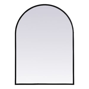Elegant Decor Ayra 22x30&quot Arch Modern MDF Wood/Iron Mirror in Black
