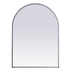 Elegant Decor Ayra 22x30&quot Arch Modern MDF Wood/Iron Mirror in Silver