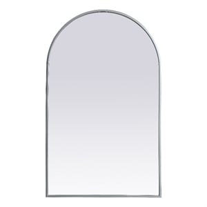 Elegant Decor Ayra 22x36&quot Arch Modern MDF Wood/Iron Mirror in Silver