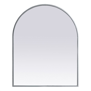Elegant Decor Ayra 24x30&quot Arch Modern MDF Wood/Iron Mirror in Silver
