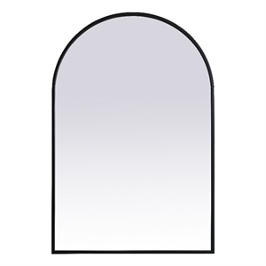 Elegant Decor Ayra 24x36&quot Arch Modern MDF Wood/Iron Mirror in Black