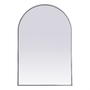 Elegant Decor Ayra 24x36&quot Arch Modern MDF Wood/Iron Mirror in Silver