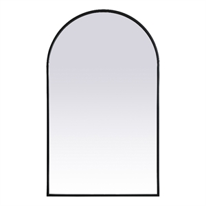 Elegant Decor Ayra 24x40&quot Arch Modern MDF Wood/Iron Mirror in Black