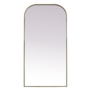Elegant Decor Blaire Arch Modern Wood/Metal Full Length Mirror in Brass