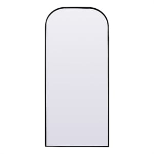 Elegant Decor Blaire 32x76&quot Arch Modern Iron/Wood Full Length Mirror in Black