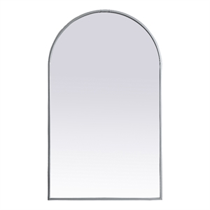 Elegant Decor Ayra 24x40&quot Arch Modern MDF Wood/Iron Mirror in Silver