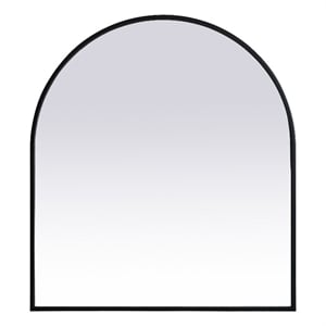 Elegant Decor Ayra 27x30&quot Arch Modern MDF Wood/Iron Mirror in Black
