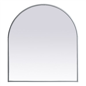 Elegant Decor Ayra 27x30&quot Arch Modern MDF Wood/Iron Mirror in Silver
