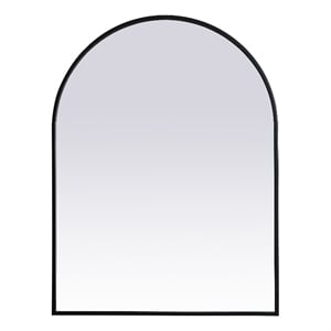 Elegant Decor Ayra 27x36&quot Arch Modern MDF Wood/Iron Mirror in Black