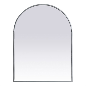 Elegant Decor Ayra 27x36&quot Arch Modern MDF Wood/Iron Mirror in Silver