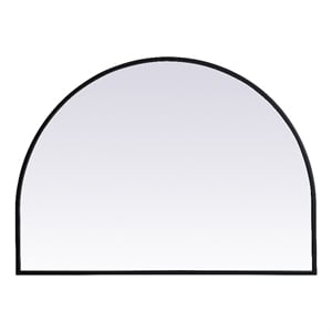 Elegant Decor Ayra 33x24&quot Arch Modern MDF Wood/Iron Mirror in Black