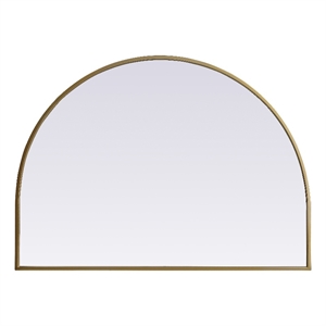 Elegant Decor Ayra 33x24&quot Arch Modern MDF Wood/Iron Mirror in Brass