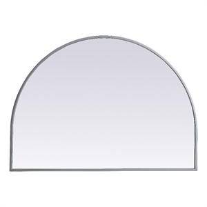 Elegant Decor Ayra 33x24&quot Arch Modern MDF Wood/Iron Mirror in Silver