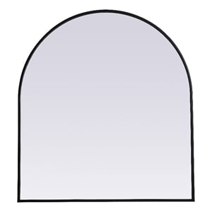 Elegant Decor Ayra 33x36&quot Arch Modern MDF Wood/Iron Mirror in Black