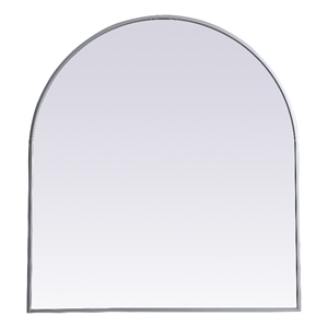 Elegant Decor Ayra 33x36&quot Arch Modern MDF Wood/Iron Mirror in Silver