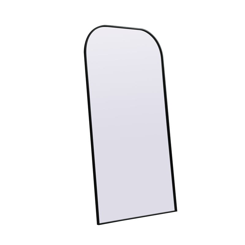 Elegant Decor Blaire Arch Modern MDF Wood/Iron Full Length Mirror in Black