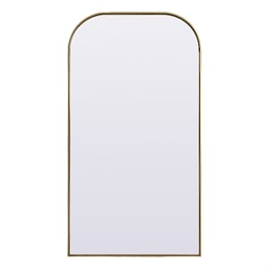 Elegant Decor Blaire Arch Modern MDF Wood/Iron Full Length Mirror in Brass