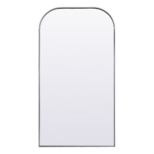 Elegant Decor Blaire Arch Modern MDF Wood/Iron Full Length Mirror in Silver