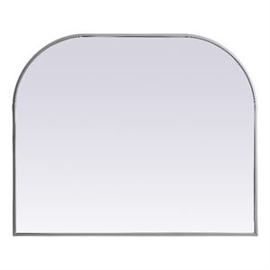 Elegant Decor Blaire 36x30&quot Arch Modern MDF Wood/Iron Mirror in Silver