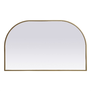 Elegant Decor Blaire 39x24&quot Arch Modern MDF Wood/Iron Mirror in Brass