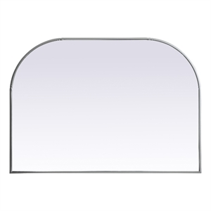 Elegant Decor Blaire 42x30&quot Arch Modern MDF Wood/Iron Mirror in Silver