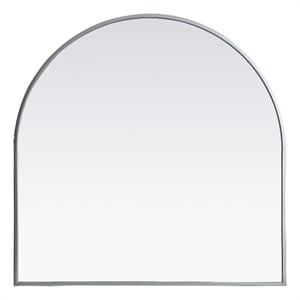 Elegant Decor Ayra 30x30&quot Arch Modern MDF Wood/Iron Mirror in Silver