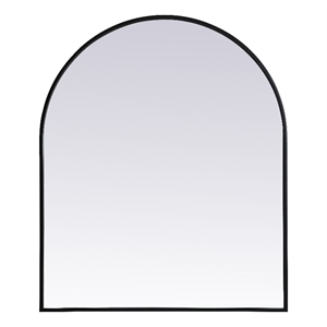 Elegant Decor Ayra 30x36&quot Arch Modern MDF Wood/Iron Mirror in Black