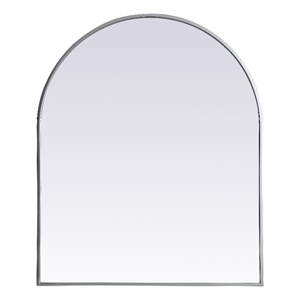 Elegant Decor Ayra 30x36&quot Arch Modern MDF Wood/Iron Mirror in Silver