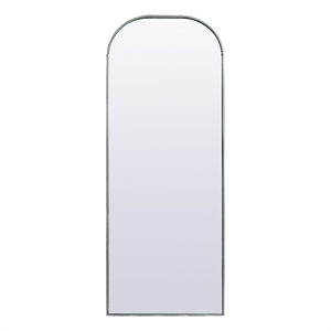 Elegant Decor Blaire 28x74&quot Arch Modern Iron/Wood Full Length Mirror in Silver