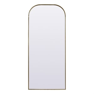 Elegant Decor Blaire 32x76&quot Arch Modern Wood/Iron Full Length Mirror in Brass