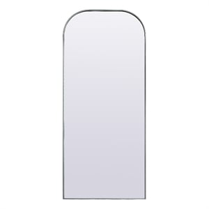 Elegant Decor Blaire 32x76&quot Arch Modern Wood/Iron Full Length Mirror in Silver