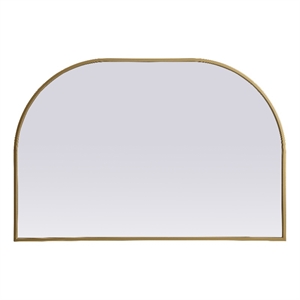 Elegant Decor Blaire 36x24&quot Arch Modern MDF Wood/Iron Mirror in Brass