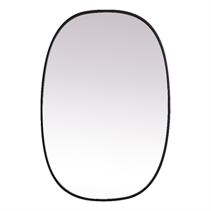 Elegant Decor Brynn 27x40&quot Oval Modern MDF Wood/Iron Mirror in Black