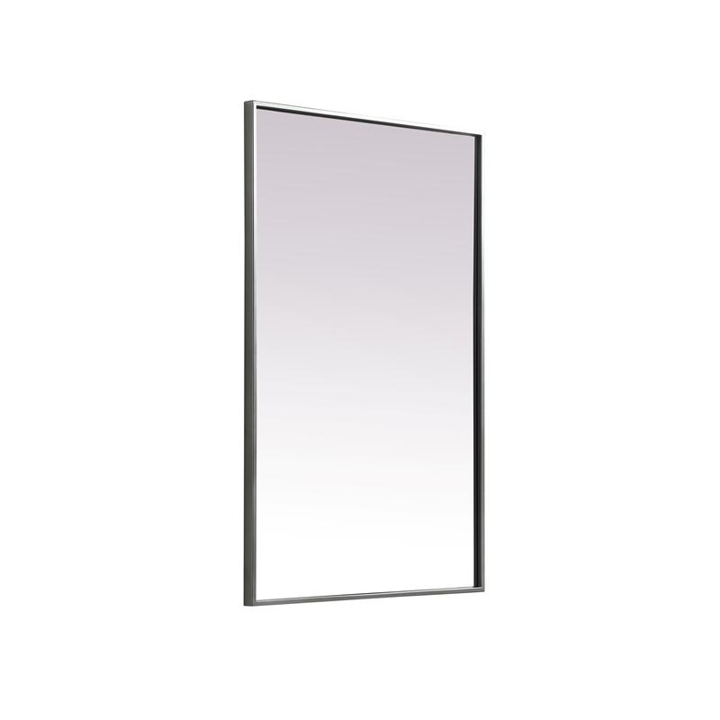 Elegant Decor Eternity Rectangle Modern MDF Wood/Iron Mirror in Silver